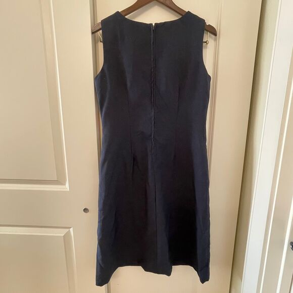 Vintage BFA Classics Women's Midi Sheath Sleeveless Blue Dress Size 10 - Picture 2 of 7